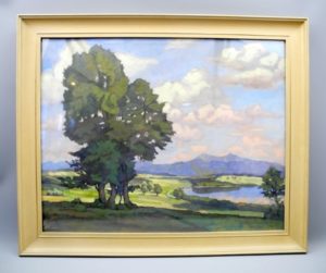 Abend am Staffelsee, 1918, Gouache auf Papier