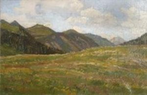Alpiner Wiesengrund, 1920, Öl auf Leinwand, 32x46cm, Von Zezschwitz Kunst und Design