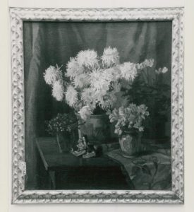 Blumenbild mit Chrysanthemen, um 1925, Öl auf Leinwand, 79x71cm, Städt. Galerie im Lenbachhaus, München