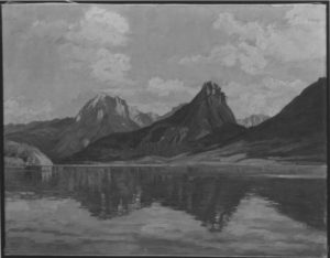Am Wolfgangsee mit Löwnkopf, 1926, Leinwand, 63x81cm, Bay. Staatsgemäldesammlungen, München