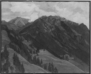 Lichtensteiner Bergmasiv, Leinwand, 1929, 50x62cm, Bay. Staatsgemäldesammlungen, München