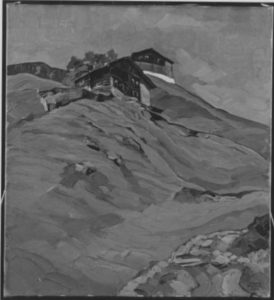 Bergbauernhöfe Montafon, 1930, Leinwand, 60x55cm, Bay. Staatsgemäldesammlungen, München