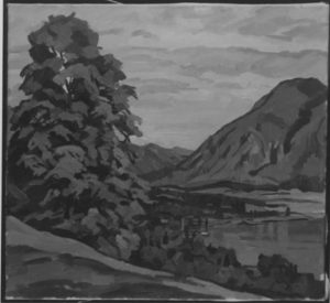 Gebirgslandschaft mit See, 1931, Leinwand, 55x60cm, Bay. Staatsgemäldesammlungen, München