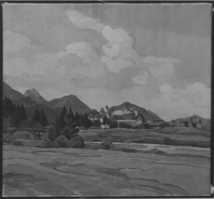 Landschaft um Füssen, 1935, Leinwand, 47x51cm, Bay. Staatsgemäldesammlungen, München