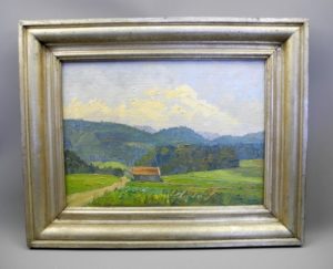 Morgen im Alpenvorland/Chiemgau, undatiert, Öl auf Leinwand, 32x42cm, Kunst und Auktionshaus Walter Ginhart