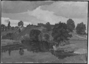 Flußlandschaft, undatiert, Leinwand, 36x51cm, Bay. Staatsgemäldesammlungen, München