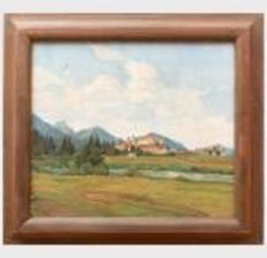 Alpine Landschaft, undatiert, Öl auf Leinwand, 46x51cm, Stair Galleries