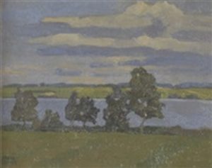 Riegsee bei Murnau, undatiert, Öl auf Leinwand, 35x43cm